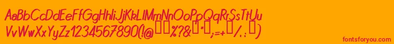 Quini-Schriftart – Rote Schriften auf orangefarbenem Hintergrund