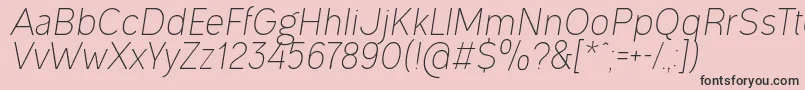 OgonekLightItalic Font – Black Fonts on Pink Background