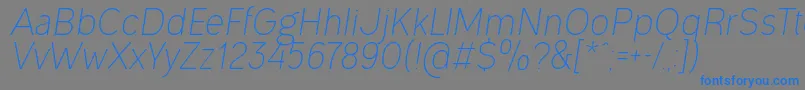 OgonekLightItalic Font – Blue Fonts on Gray Background