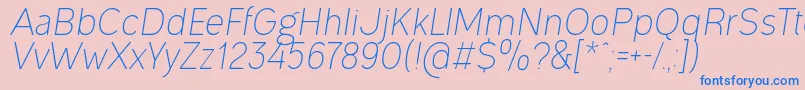 OgonekLightItalic Font – Blue Fonts on Pink Background