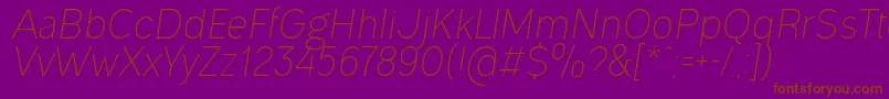 Police OgonekLightItalic – polices brunes sur fond violet