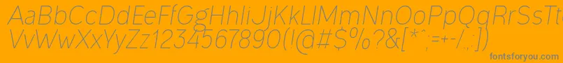 OgonekLightItalic Font – Gray Fonts on Orange Background