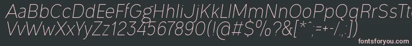 OgonekLightItalic Font – Pink Fonts on Black Background