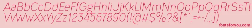 OgonekLightItalic Font – Red Fonts on Pink Background