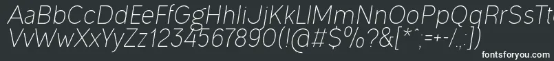 OgonekLightItalic Font – White Fonts on Black Background