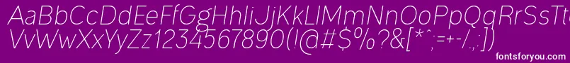 OgonekLightItalic Font – White Fonts on Purple Background