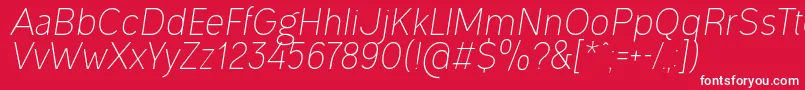 OgonekLightItalic Font – White Fonts on Red Background