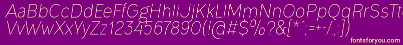 fuente OgonekLightItalic – Fuentes Amarillas Sobre Fondo Morado