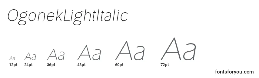 OgonekLightItalic Font Sizes