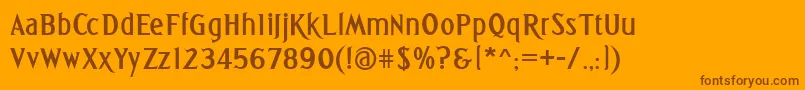 GreetingsBold Font – Brown Fonts on Orange Background