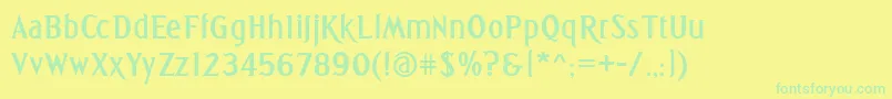 GreetingsBold Font – Green Fonts on Yellow Background