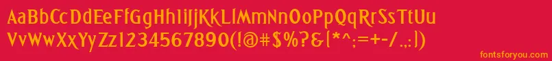 GreetingsBold Font – Orange Fonts on Red Background