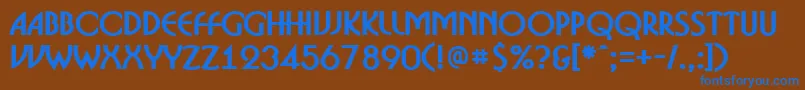 フォントABosanovaBold – 茶色の背景に青い文字