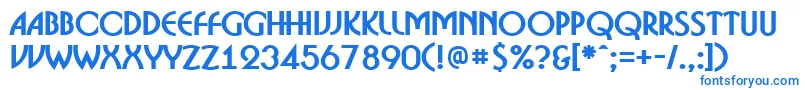 フォントABosanovaBold – 白い背景に青い文字