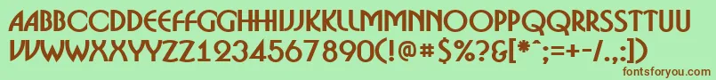 Шрифт ABosanovaBold – коричневые шрифты на зелёном фоне