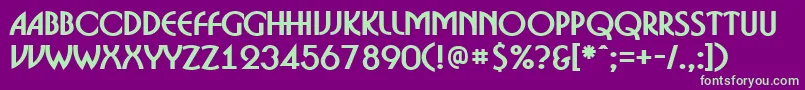 ABosanovaBold-fontti – vihreät fontit violetilla taustalla