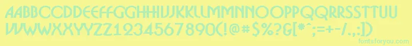Czcionka ABosanovaBold – zielone czcionki na żółtym tle