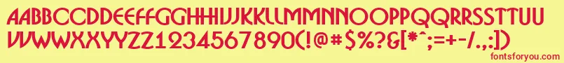 ABosanovaBold Font – Red Fonts on Yellow Background