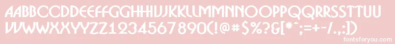 Fonte ABosanovaBold – fontes brancas em um fundo rosa