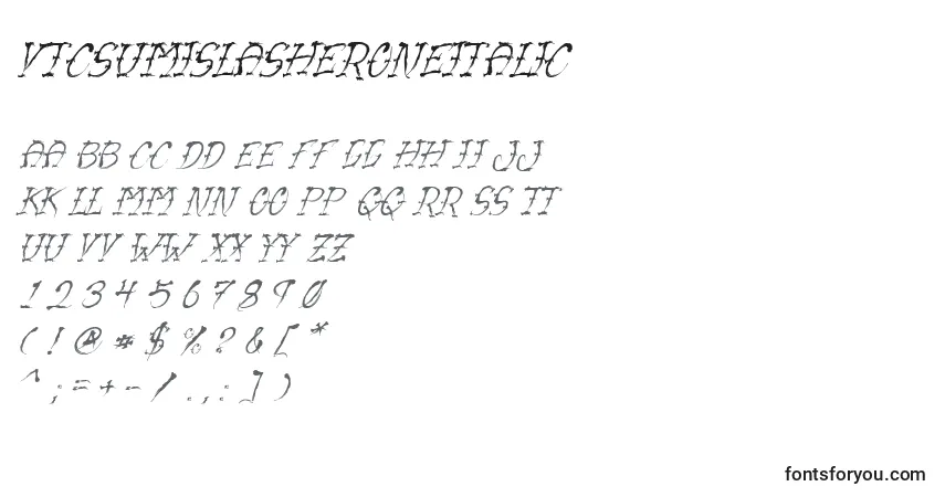 Police VtcSumislasheroneitalic - Alphabet, Chiffres, Caractères Spéciaux