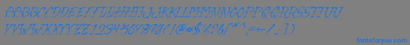 VtcSumislasheroneitalic Font – Blue Fonts on Gray Background