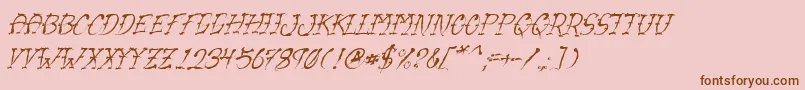 VtcSumislasheroneitalic-Schriftart – Braune Schriften auf rosa Hintergrund