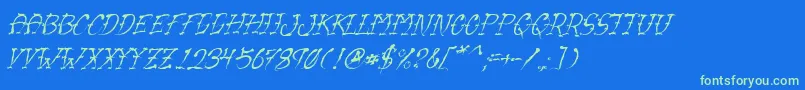 VtcSumislasheroneitalic-Schriftart – Grüne Schriften auf blauem Hintergrund