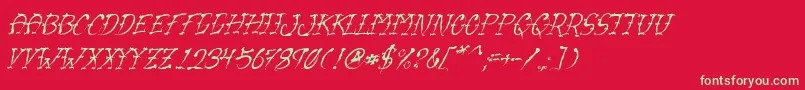 VtcSumislasheroneitalic Font – Green Fonts on Red Background