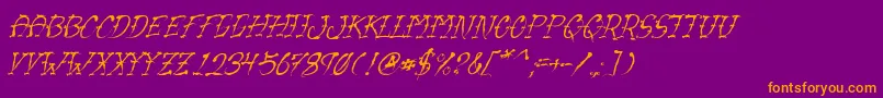 VtcSumislasheroneitalic Font – Orange Fonts on Purple Background