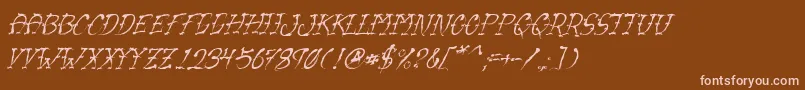 VtcSumislasheroneitalic Font – Pink Fonts on Brown Background