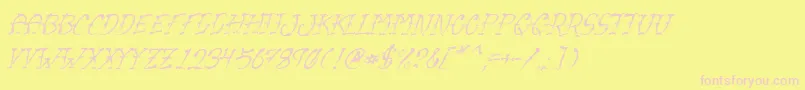 VtcSumislasheroneitalic-Schriftart – Rosa Schriften auf gelbem Hintergrund