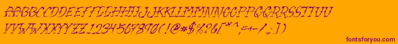 VtcSumislasheroneitalic Font – Purple Fonts on Orange Background