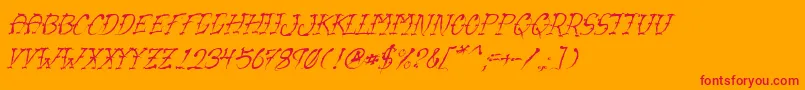 VtcSumislasheroneitalic Font – Red Fonts on Orange Background