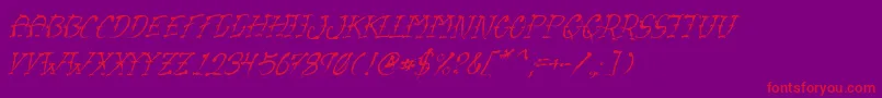 VtcSumislasheroneitalic-Schriftart – Rote Schriften auf violettem Hintergrund