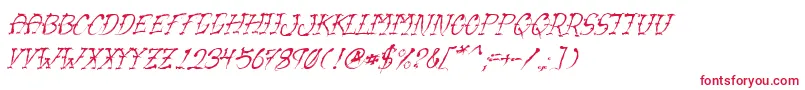 VtcSumislasheroneitalic-Schriftart – Rote Schriften auf weißem Hintergrund