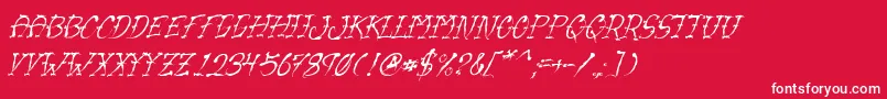 フォントVtcSumislasheroneitalic – 赤い背景に白い文字