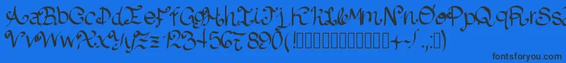 Lazydog Font – Black Fonts on Blue Background