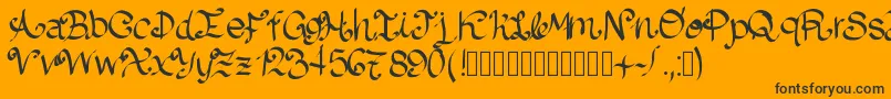 フォントLazydog – 黒い文字のオレンジの背景