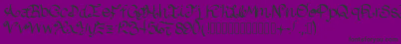 フォントLazydog – 紫の背景に黒い文字