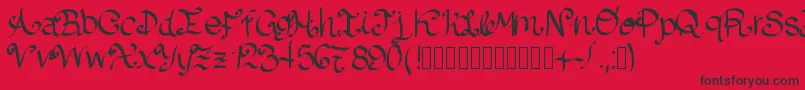 Lazydog Font – Black Fonts on Red Background