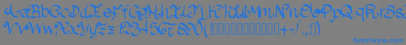 Lazydog-Schriftart – Blaue Schriften auf grauem Hintergrund