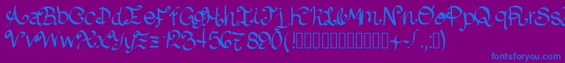 Lazydog Font – Blue Fonts on Purple Background