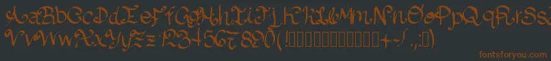 Шрифт Lazydog – коричневые шрифты на чёрном фоне