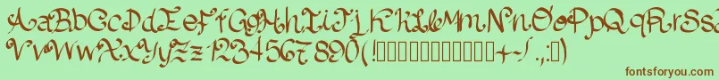 Шрифт Lazydog – коричневые шрифты на зелёном фоне