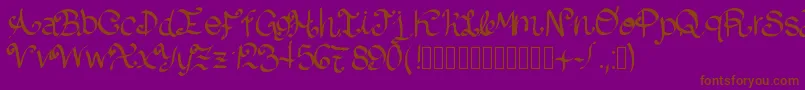 Lazydog Font – Brown Fonts on Purple Background