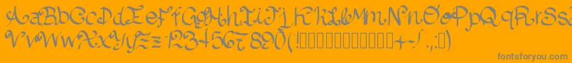 Lazydog-Schriftart – Graue Schriften auf orangefarbenem Hintergrund