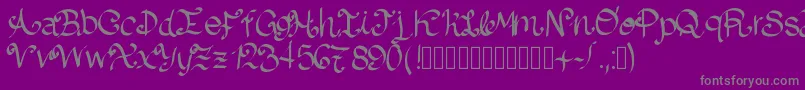 Lazydog Font – Gray Fonts on Purple Background
