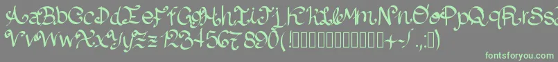 Lazydog Font – Green Fonts on Gray Background