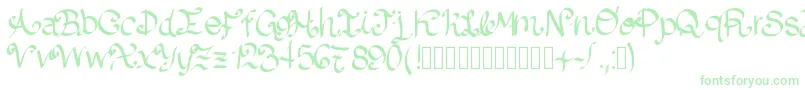 Lazydog-fontti – vihreät fontit valkoisella taustalla