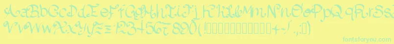 Lazydog Font – Green Fonts on Yellow Background